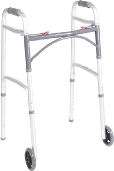 FOLDING WALKER - TWO BUTTON WITH 5: WHEELS