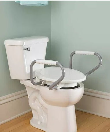 CLEAN SHIELD 3" RAISED TOILET SEAT WITH HANDLES